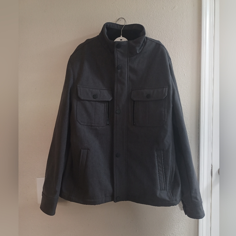 Men's Murano Gray Military Field Jacket with High Collar